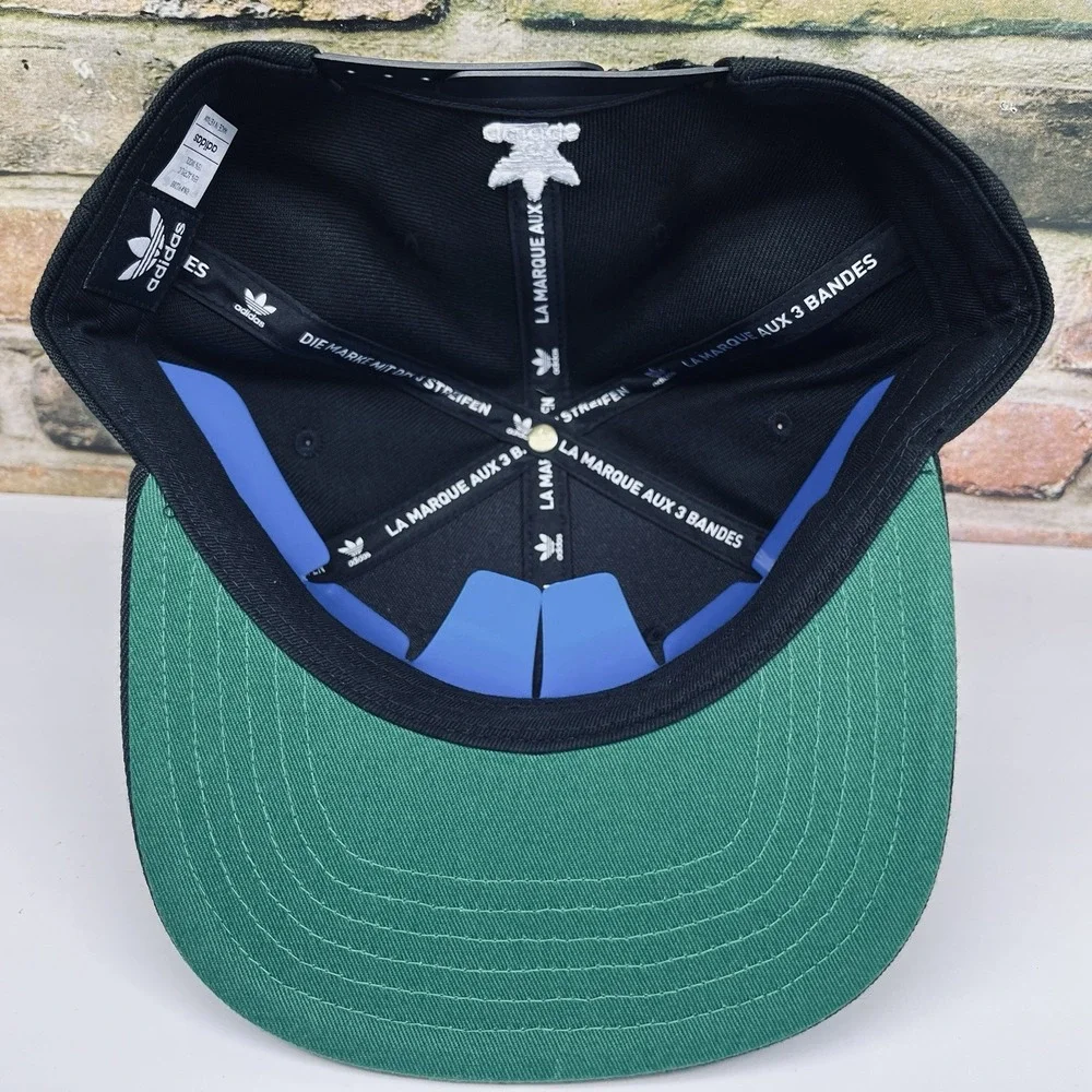 Adidas Originals Trefoil Chain Snapback Hat Adjustable Fit Green Under Brim